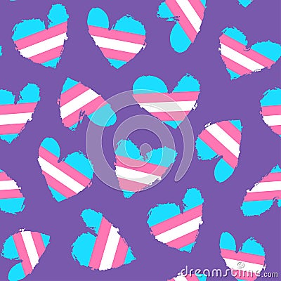 Transgender hearts pattern Vector Illustration